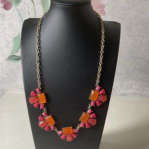 Premier Designs Garden Party Candy Orange Pink Bib Statement Necklace